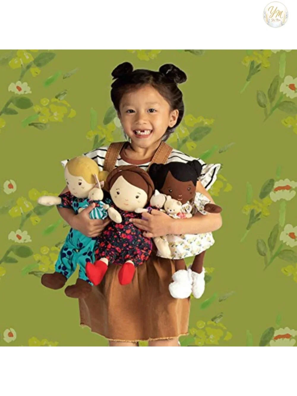 14 inch machine washable doll with removable outfit and teddy bear companion